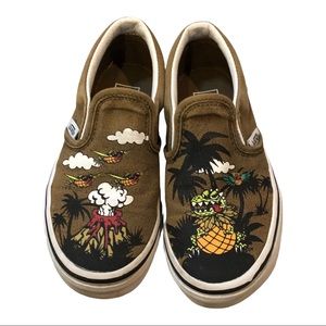 Vans Boys slip on Dinosaur size 12.5 GUC